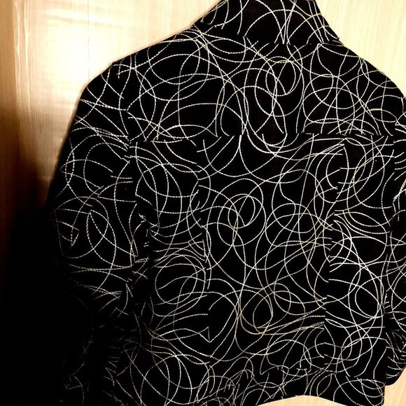 Peter Nygard 3/4 Sleeve Black Full Zip Jacket Metallic Embroidery 10 - Picture 4 of 8